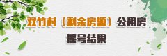 雙竹村（剩余房源）公租房搖號(hào)結(jié)果公告